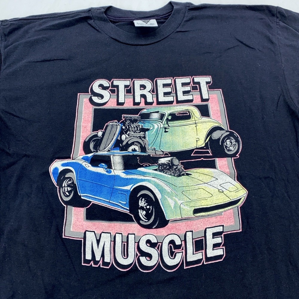 vintage‎ 90s STREET MUSCLE CAR HOT ROD  T-Shirt MEDIUM/LARGE soft
